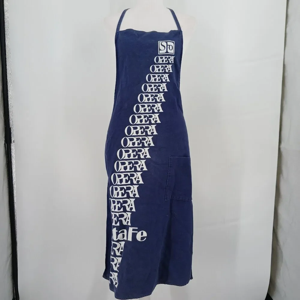 vintage Blue & White Full Coverage Adjustable Pocketed Kitchen Apron SF Opera